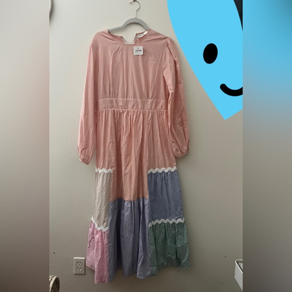 Touché Prive striped poplin shirt dress size 38 NWT modest and hijab friendly